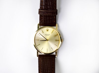 Lot 1287 - ROLEX; a 14ct gold gentlemen's wristwatch, the...