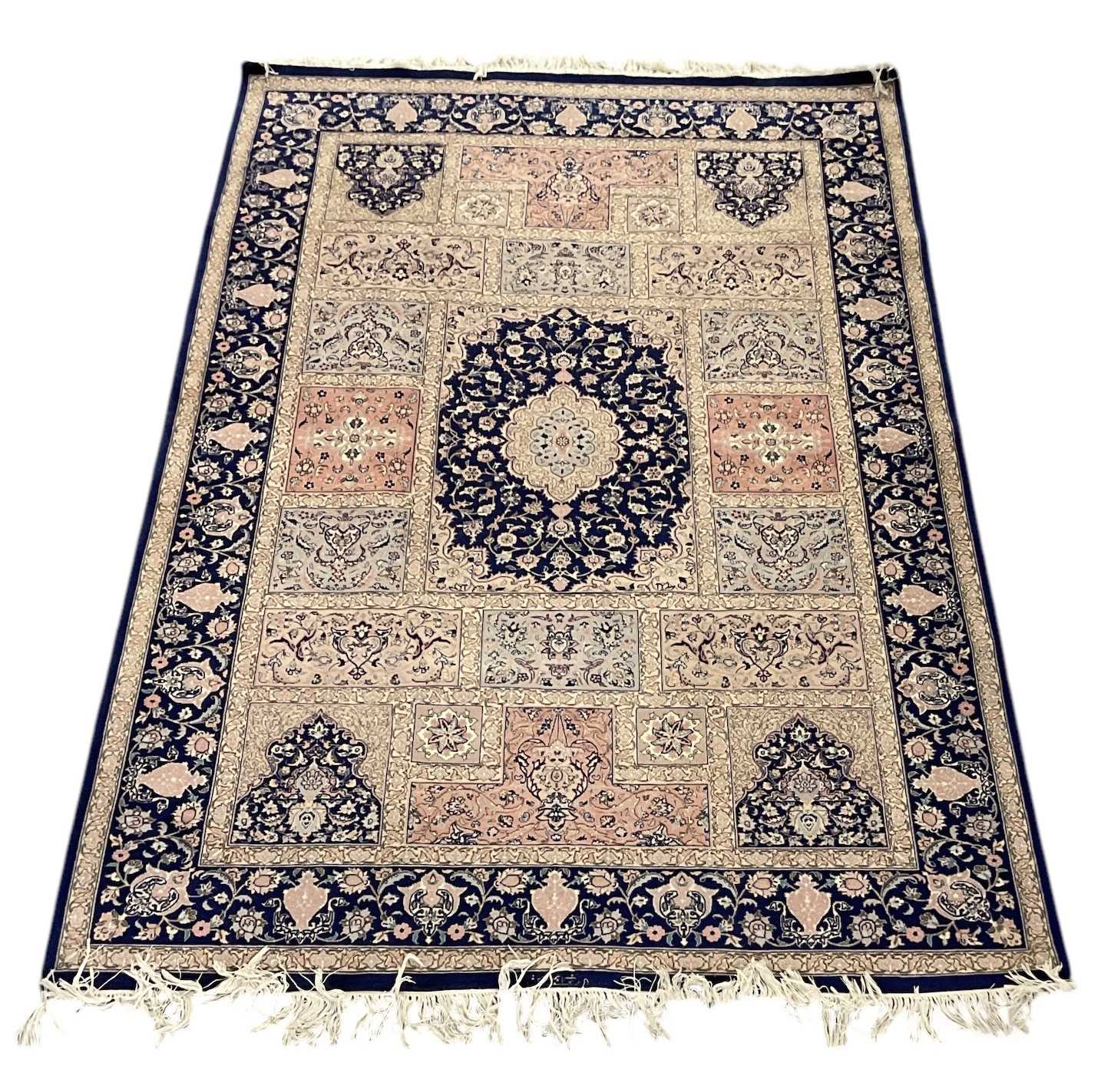 Lot 58 - A modern blue ground Persian style rug, with...
