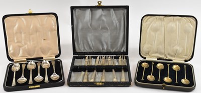 Lot 1167 - A cased set of six George VI hallmarked silver...