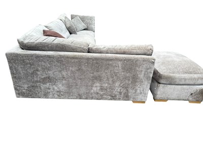 Lot 25 - A modern grey upholstered grey L-shaped corner...