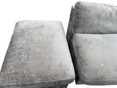 Lot 25 - A modern grey upholstered grey L-shaped corner...