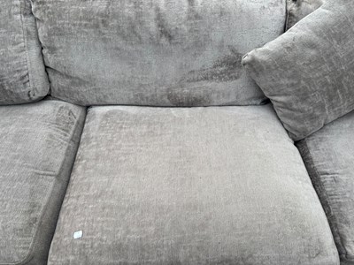 Lot 25 - A modern grey upholstered grey L-shaped corner...
