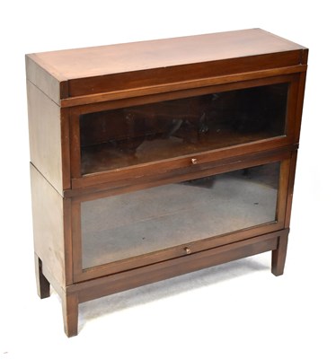 Lot 5 - GLOBE-WERNICKE; a mahogany two-section...