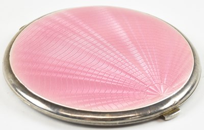 Lot 1171 - A George VI hallmarked silver Art Deco pink...