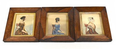 Lot 1431 - ENGLISH SCHOOL 19TH CENTURY; a set of three naïve watercolours