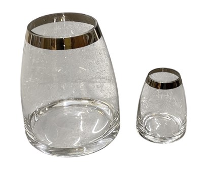 Lot 670 - FLAMANT; a large crystal glass vase, with...