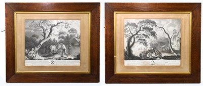 Lot 1440 - WILLIAM HINKS; two late 18th century engravings, The Irish Linen Industry