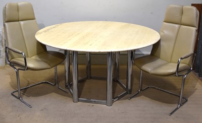 Lot 1001 - A contemporary white marble circular top...