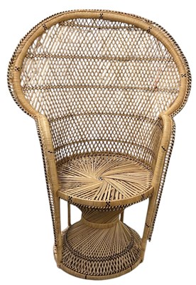 Lot 55 - A small wicker peacock chair, height 114cm.