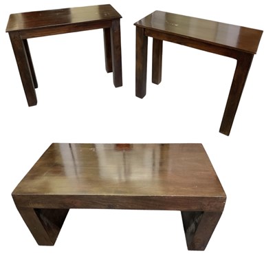 Lot 54 - A modern veneered rectangular coffee table,...