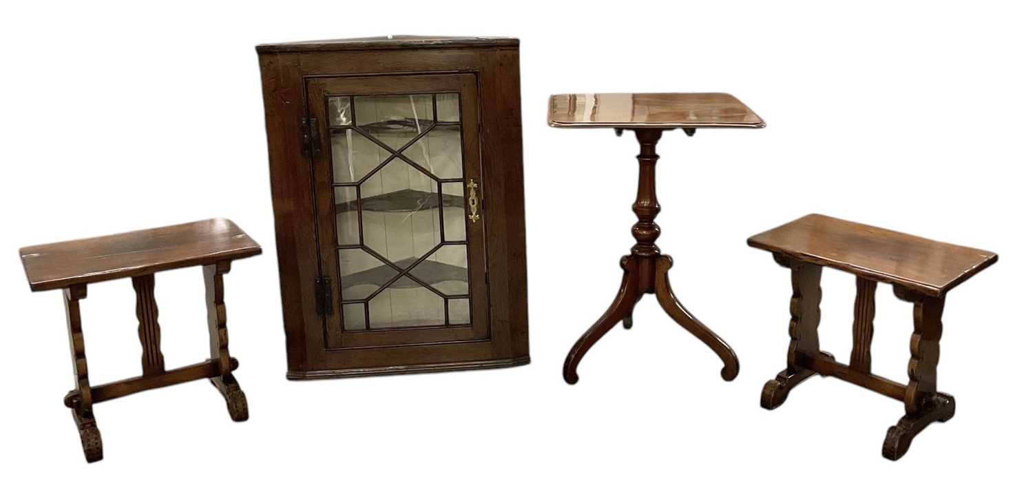 Lot 53 - A reproduction mahogany tripod side table, top...