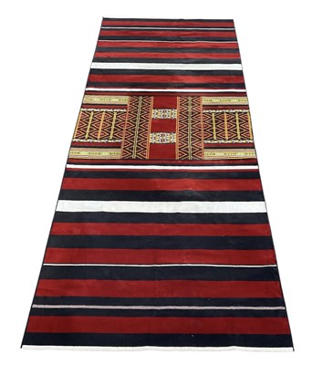 Lot 59 - A modern Turkish Kilim style carpet with black,...