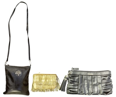 Lot 486 - IN THE STYLE OF MULBERRY; a black leather lady'...