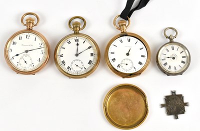 Lot 1288 - Three gold plated crown wind pocket watches