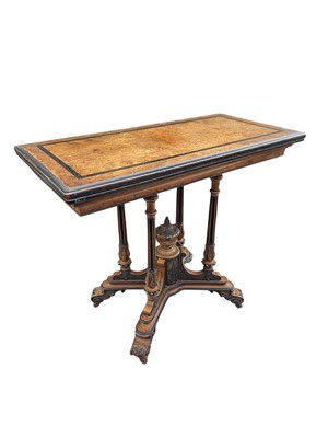 Lot 1183 - A Victorian walnut and ebonised crossbanded...