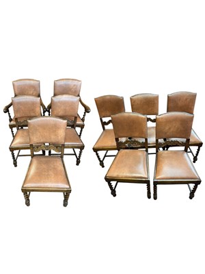 Lot 2258 - A set of ten early 19th century golden oak...