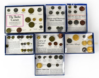 Lot 675 - Seven cased sets of replica ancient coins,...