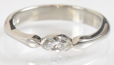 Lot 1250 - An 18ct white gold diamond solitaire ring, the...