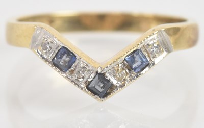 Lot 1316 - A 9ct yellow gold sapphire and diamond...