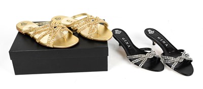 Lot 881 - GINA; a pair of unused and unworn gold...