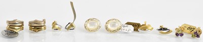 Lot 1401 - A pair of 14ct yellow gold and moonstone...