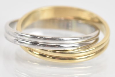 Lot 1311 - A conjoined 9ct white and yellow gold ring,...