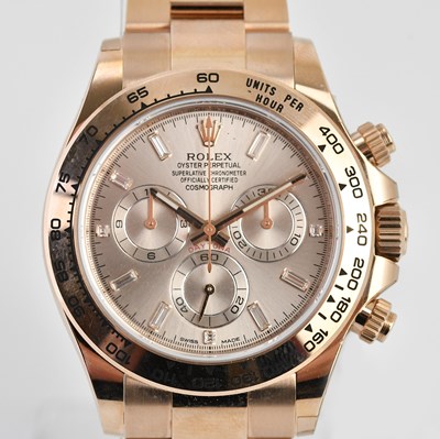 Lot 69 - ROLEX; a gentleman's 18ct rose gold Oyster...