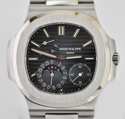 Lot 72 - PATEK PHILIPPE; a gentleman's stainless steel...