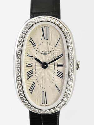 Lot 22 - LONGINES; a lady's stainless steel Symphonette...