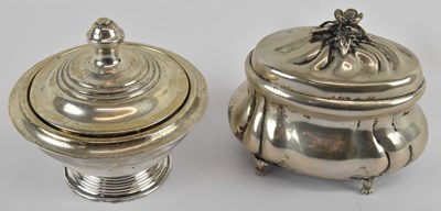 Lot 1150 - An 800 grade silver tea caddy of oval form,...