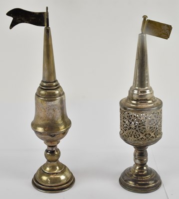 Lot 1148 - An 800 grade silver spice tower, height 20.5cm,...