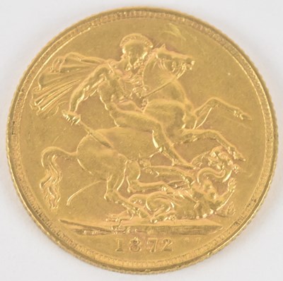 Lot 1520 - A Victoria full sovereign, 1872, young head.