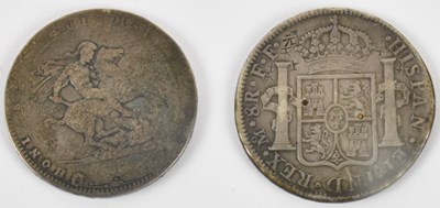 Lot 1590 - A Charles III silver Mexican 8 reales coin,...