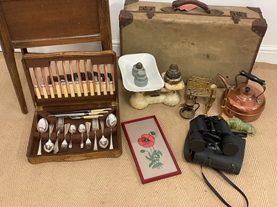 Lot 20 - Collectors' items, including an oak sewing box,...