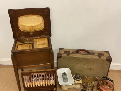 Lot 20 - Collectors' items, including an oak sewing box,...