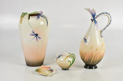 Lot 1520 - FRANZ; four pieces of 'Dragonfly' pottery...