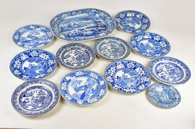 Lot 1562 - A collection of 19th century and later blue...