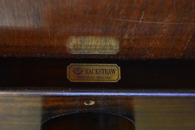 Lot 45 - A Georgian-style oak framed wing back armchair,...