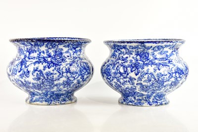 Lot 1554 - LOSOL WARE; a large pair of Flow Blue...
