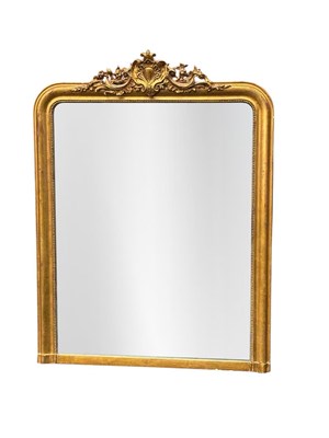 Lot 1014 - A 19th century gilt overmantel mirror, with...