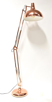Lot 159 - A rose gold coloured Anglepoise-style standard...