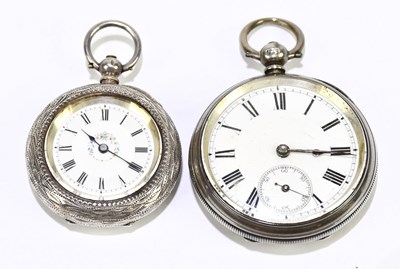 Lot 1828 - A hallmarked silver open faced key wind pocket...