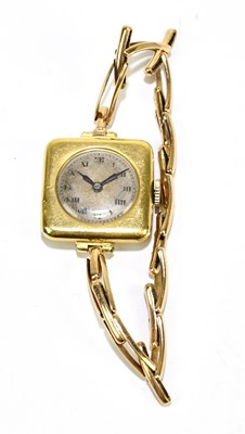 Lot 1714 - A lady's 18ct yellow gold wristwatch, the dial...