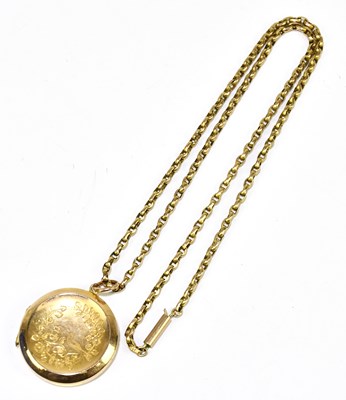 Lot 1373 - An early 20th century 9ct yellow gold locket...