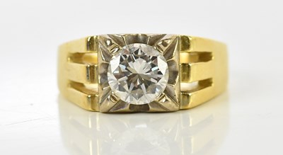 Lot 28 - An 18ct yellow gold and diamond single stone...