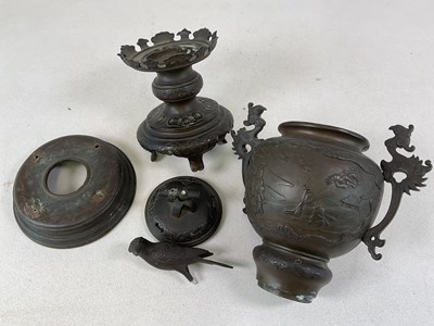 Lot 257 - A late 19th century bronzed incense burner on...