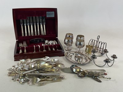 Lot 1005 - A quantity of silver plated items, including...
