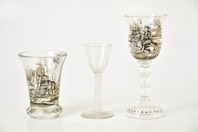 Lot 1652 - A 19th century etched glass depicting...