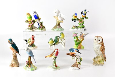 Lot 217 - Eleven various porcelain models of birds,...