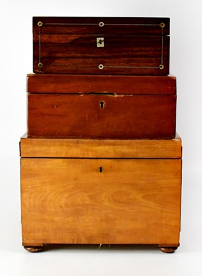 Lot 304 - Three work boxes, including an Edwardian...